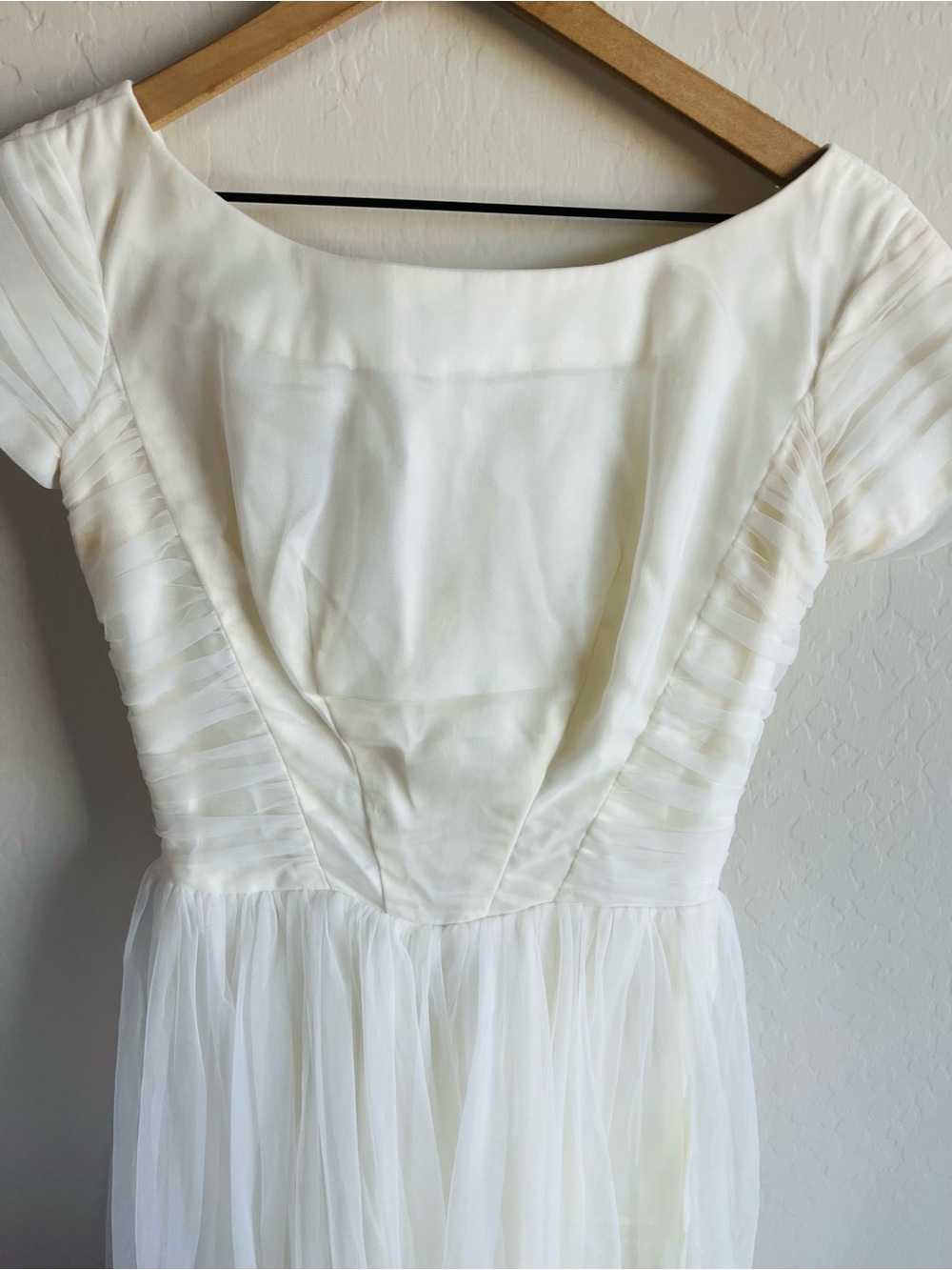 VTG 50s Emma Domb Ivory Tulle Bridal Whimsy Fairy Wedding Coquette Garden - Picture 5 of 8